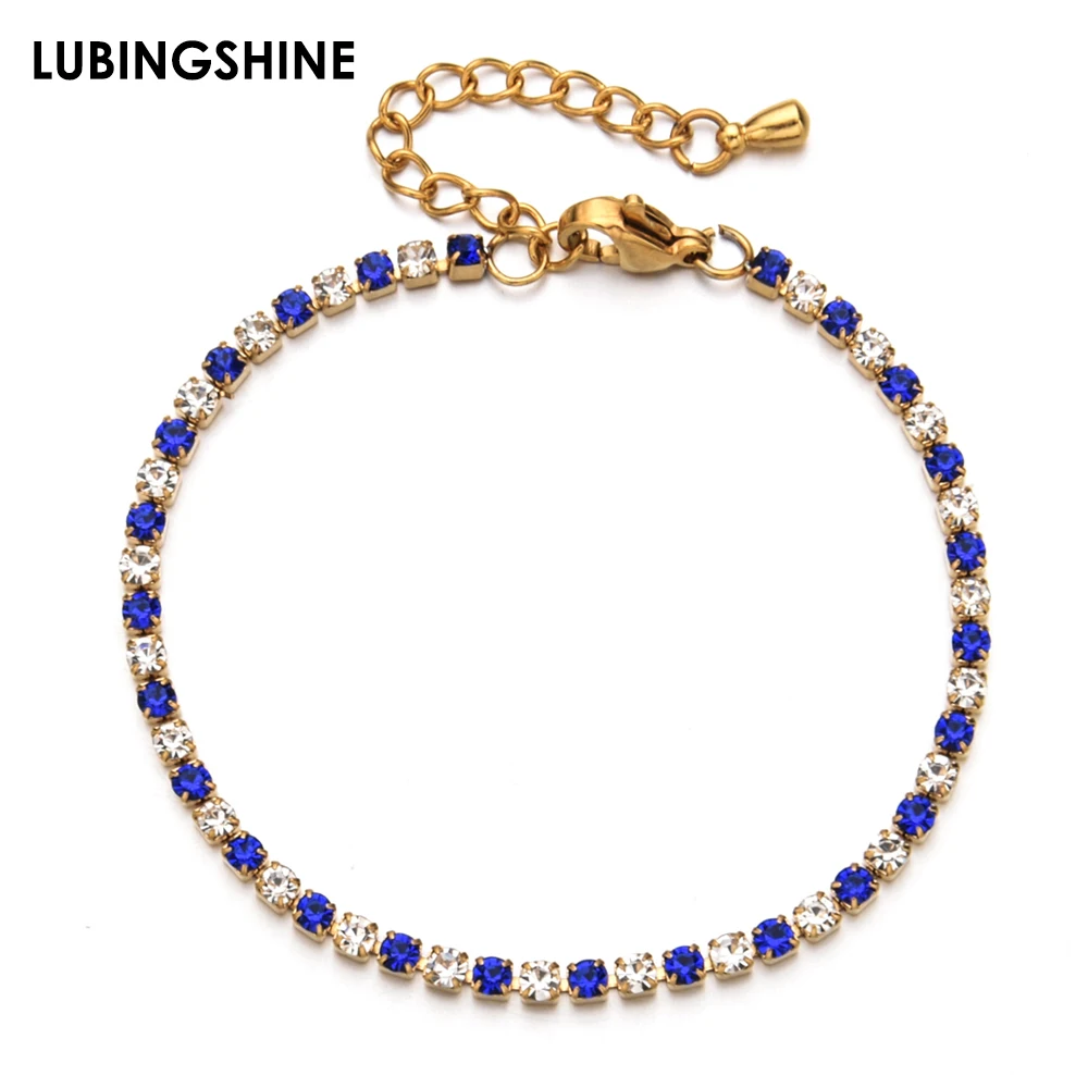 Модный браслет из нержавеющей стали золотистые аксессуары циркониевые