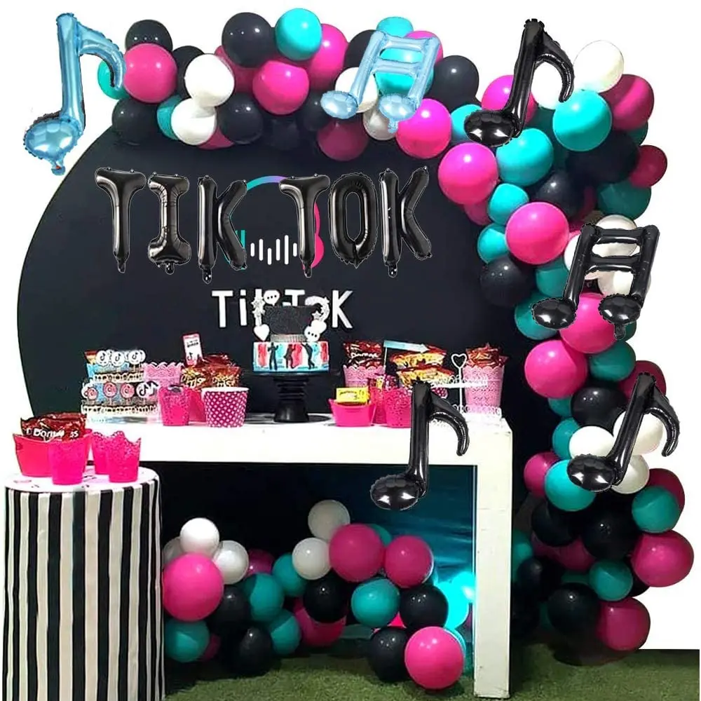 1Set Birthday Party Music Balloon Foil Background DIY Curtains Musical Note Supplies for Both Kids and Adults Decor | Дом и сад