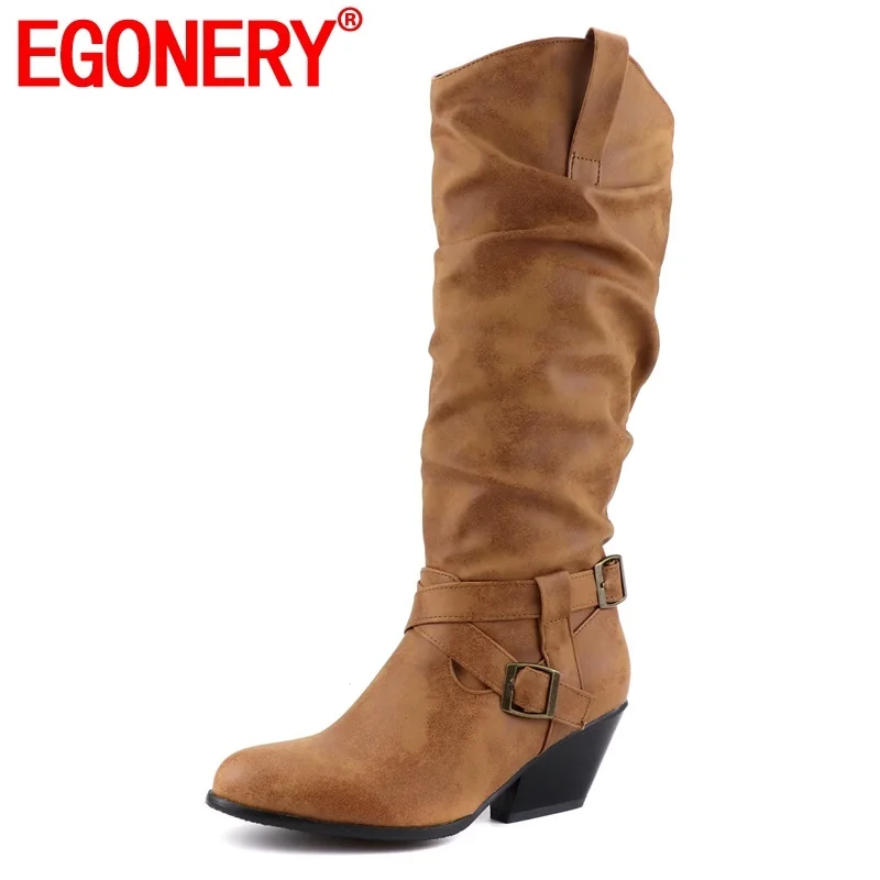 EGONERY/сезон зима Новинка Модные пикантные Женские Сапоги выше колена на улице