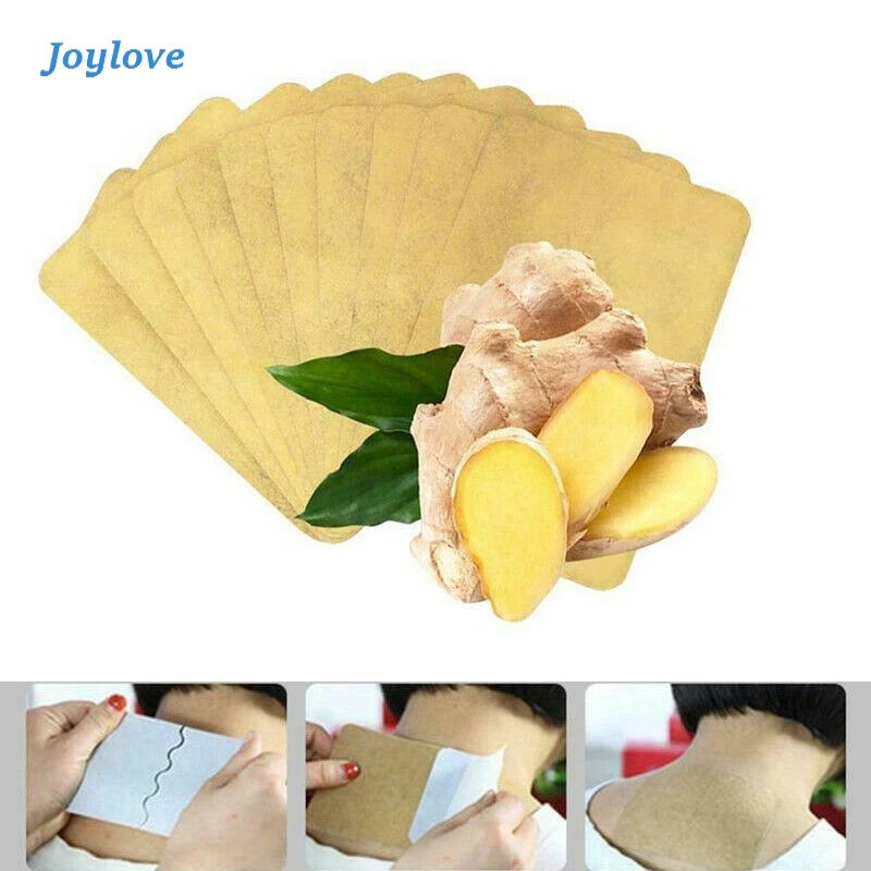 

JOYLOVE 10Pcs Ginger Detox Patch Body Neck Knee Pad Pain Relief Health Care Chinese Ginger Herbal Adhesive Pads Foot Sticker