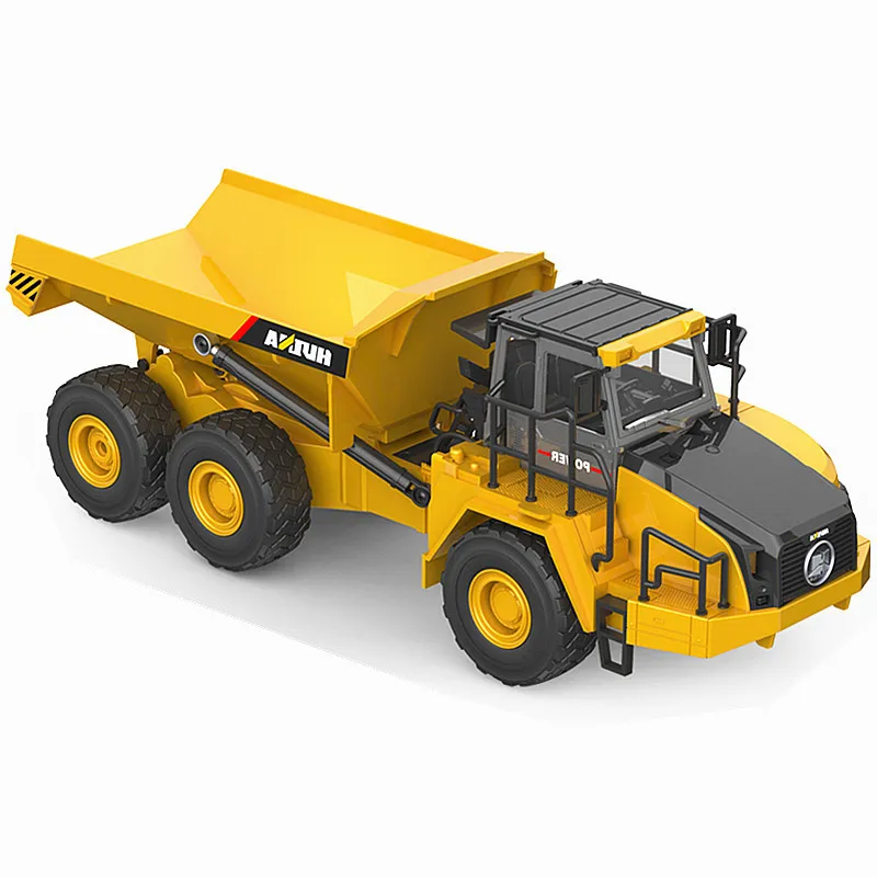 Huina 1568 RC Dumper 1:24 Alloy Truck Caterpillar Tractor 2.4Ghz Radio Control Model Engineering Vehicle Excavator Toys for Boys enlarge