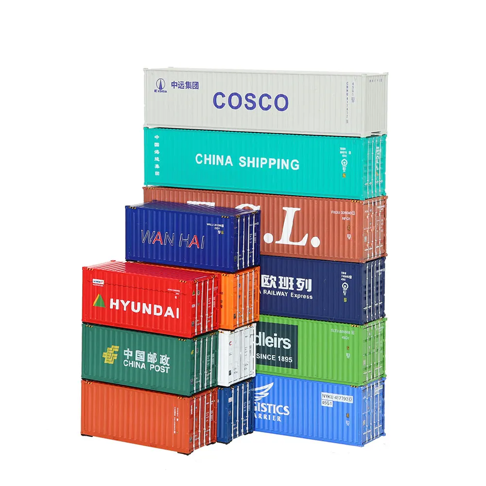 

HO Scale 1:87 Container Model 20ft and 40ft Shipping Containers Train Freight Car Railway Modeling Layout Railway Diorama