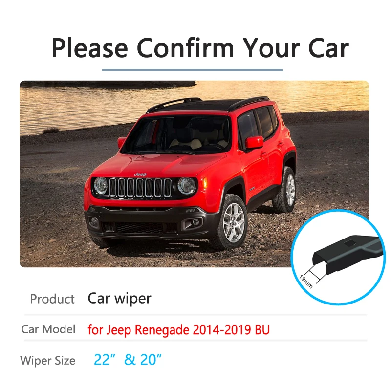 Автомобильные щетки стеклоочистителя для Jeep Renegade 2014 ~ 2019 BU 2015 2016 2017 2018 Trailhawk