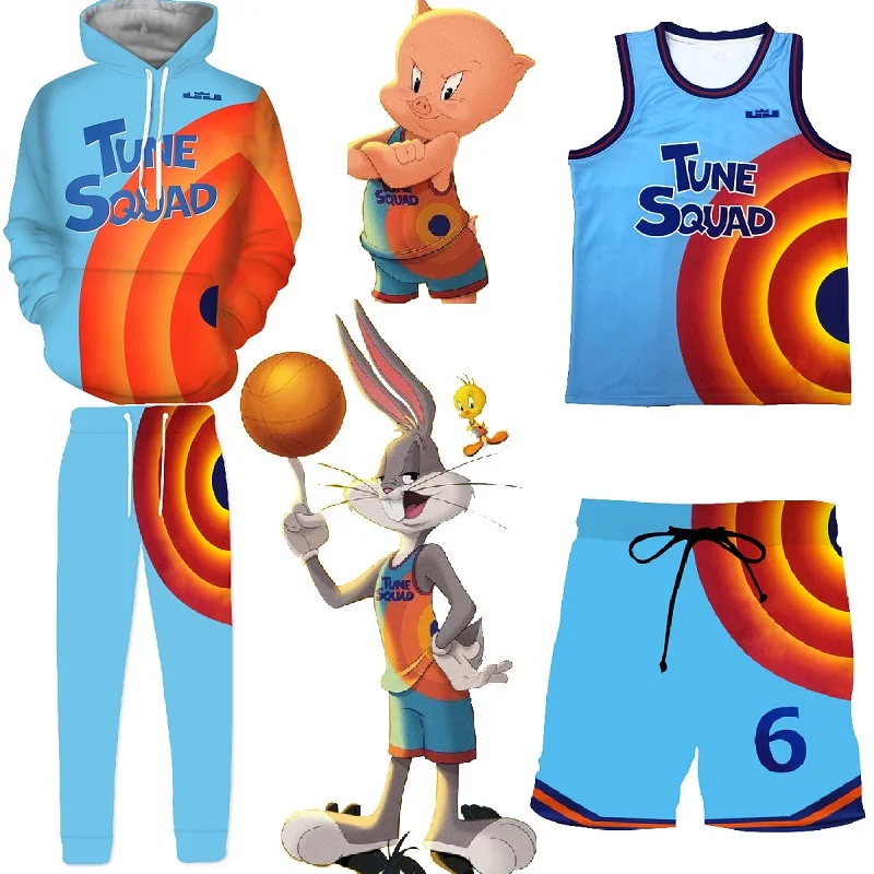 

Space-Jam Basketball Jersey Tune-Squad #6 James Top Shorts Goon Squad Cosplay Costume Movie A New Legacy Basketball Uniform