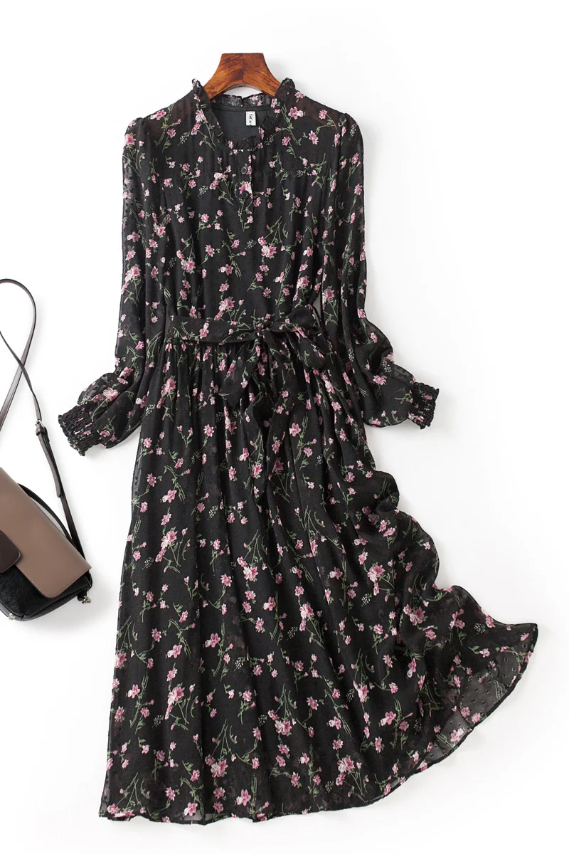 

French Gentle Wind Flower Temperament Dress Goddess Model This Year's New Skirt 2021's New Autumn Dress Fairy