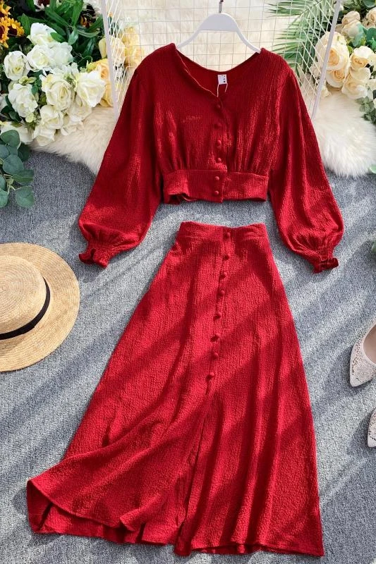 2019 Новый Модный женский комплект из двух предметов однотонный простой