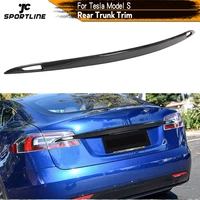 carbon fiber rear trunk boot lip wing spoiler for tesla model s 2012 2020 rear trunk boot lip wing trim decoration