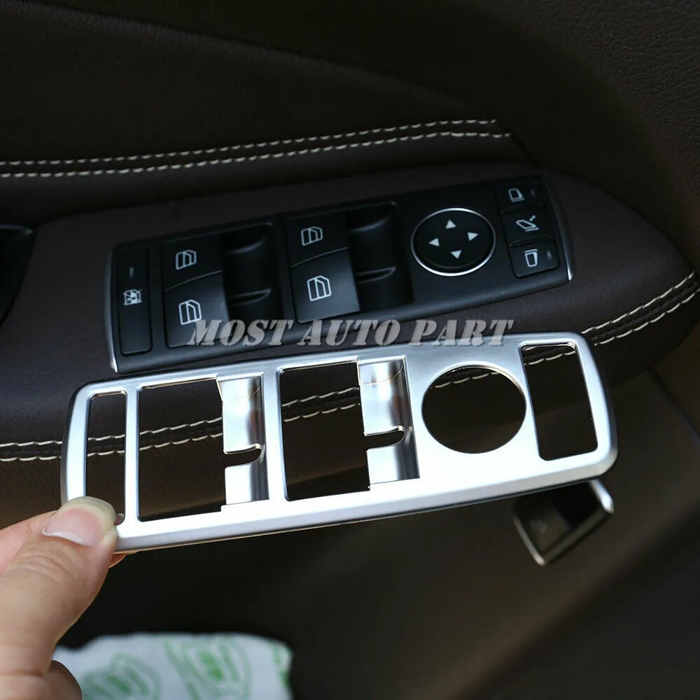 

ABS Plastic Chrome Interior Window Lift Switch Button Cover Trim For Mercedes Benz GLS Class X166 2013-2018 6pcs LHD Car Trim