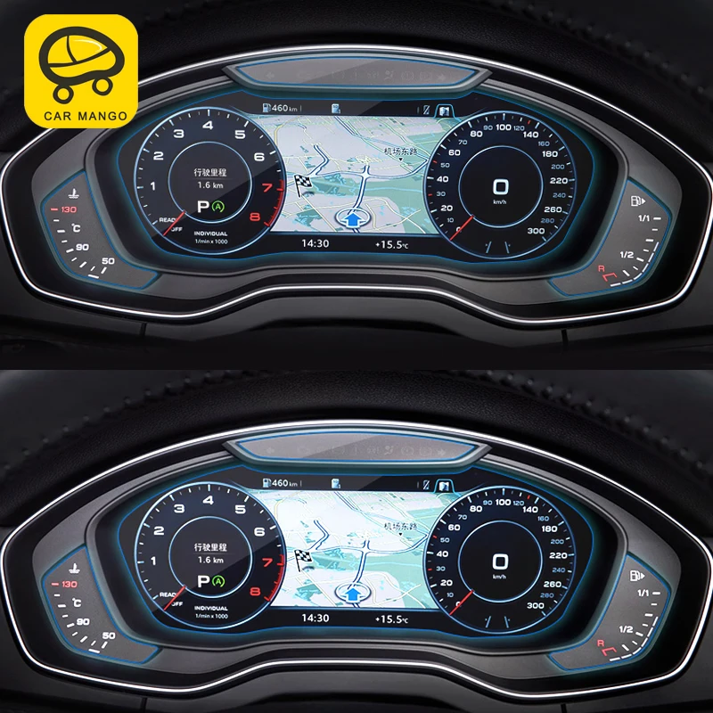 Карманго для Audi Q5 FY автомобильный Стайлинг панель монитора Защитная пленка для экрана HD крышка Накладка наклейка интерьерные аксессуары