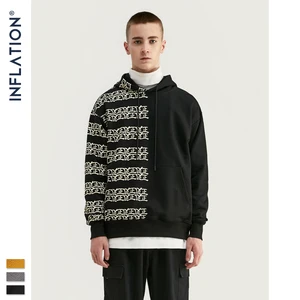 Мужская толстовка с китайским принтом INFLATION Design, свободная толстовка из 100% хлопка с флисовой подкладкой, зима 2020, 9656W