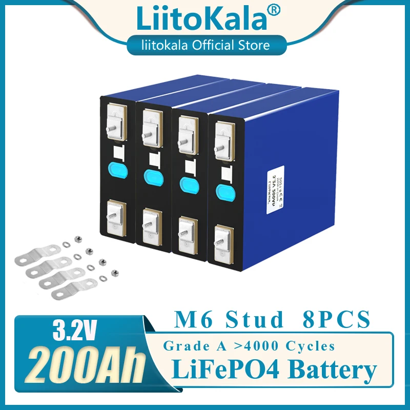 

8 шт. LiitoKala Lifepo4 3,2 в 3500 Ач перезаряжаемая батарея 24 В Ач подходит для солнечной энергии длительный срок службы циклов ЕС США без пошлин