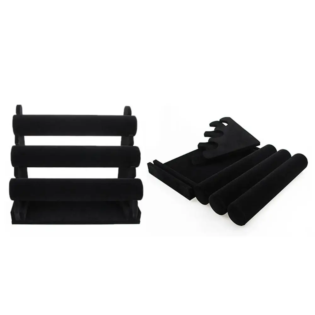 

3-Tier Vintage Velvet Women Jewelry Organizer Display Stand Necklace Bracelet Watch Bangle Display Holder Stand Showcase T-bar