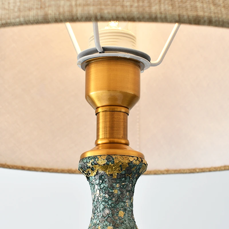 Новые глазурованные керамические настольные лампы в китайском стиле для спальни