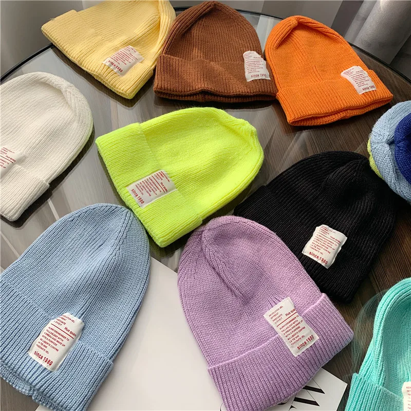 

Japanese Labeling Hip Hop Knitted Wool Hat Men Women Ins Autumn and Winter Korean Style Student All-Match Fashion