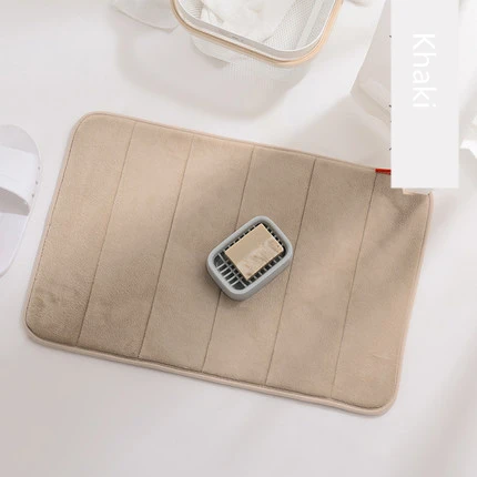 khaki Антибактериальный коврик для ванной 60*40 см, коврик для ванной комнаты, водопоглощающий ковер, ворсистый коврик с эффектом памяти, коврик для ванной комнаты, кухонный пол, Быстросохнущий - Цвет: khaki