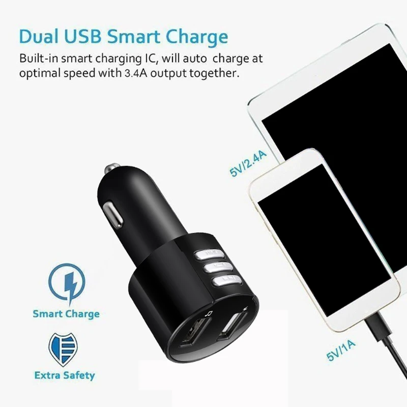 Автомобильный модулятор Bluetooth 4 2 FM трансмиттер зарядное устройство 3 1 А два USB |