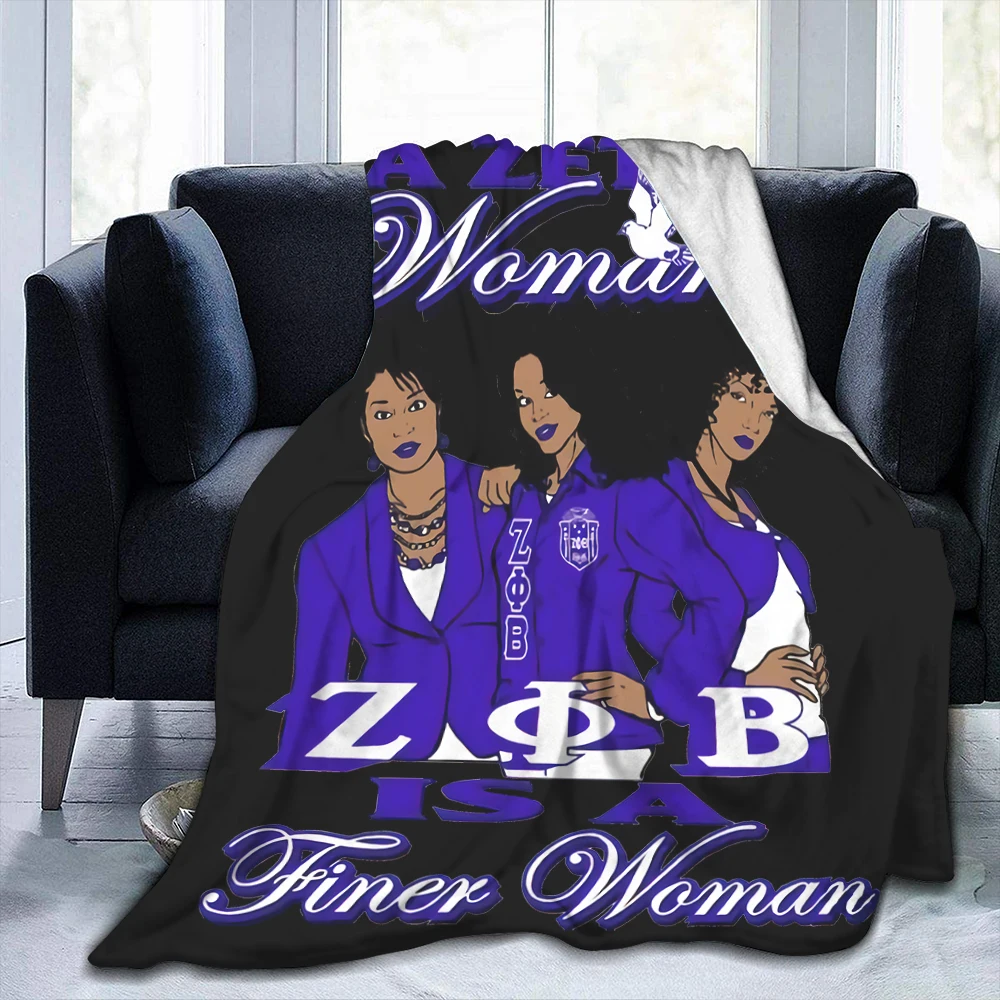 

Zeta Phi Beta-Manta polar de franela Ultra suave, elegante, ligera, para dormitorio, sala de estar, sofá, cálida