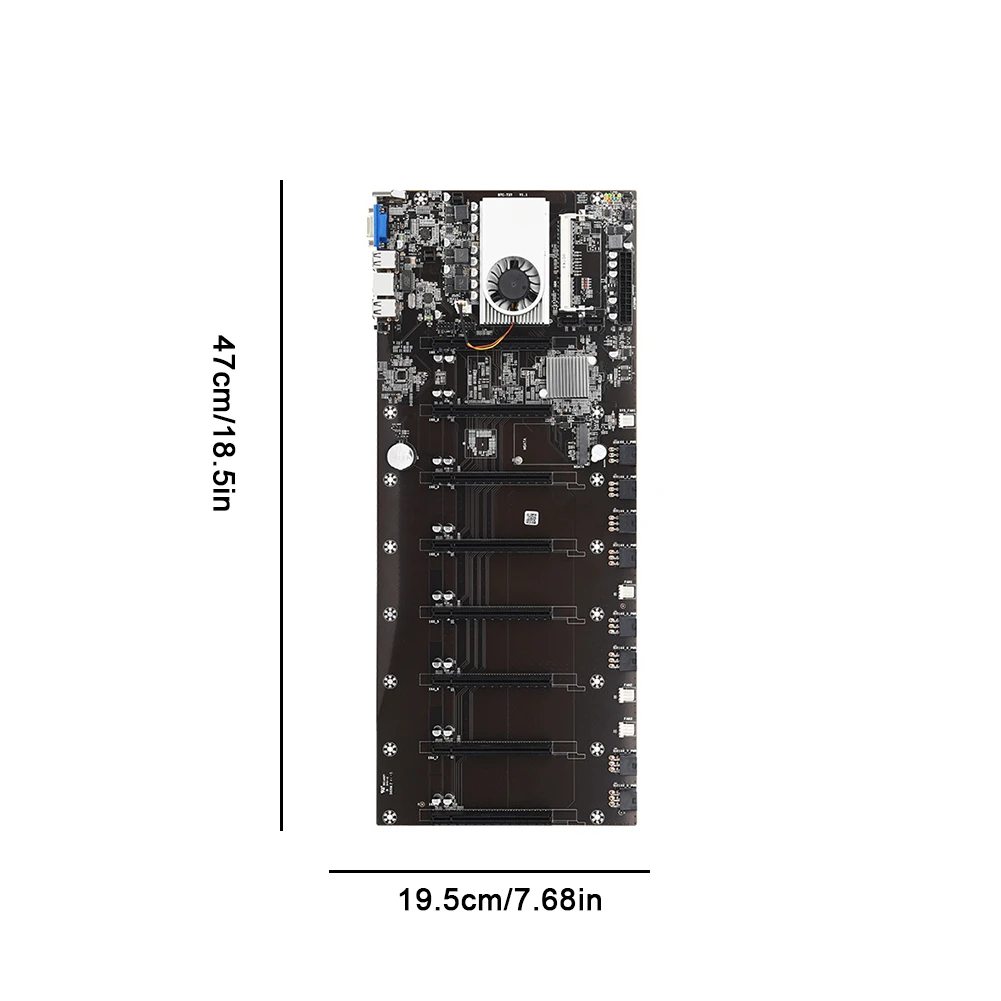 

Miner Motherboard BTC-T37 Mining Machine CPU Group 8 Video Card Slots Memory VGA Interface With LowPower Consume For Windows7/10