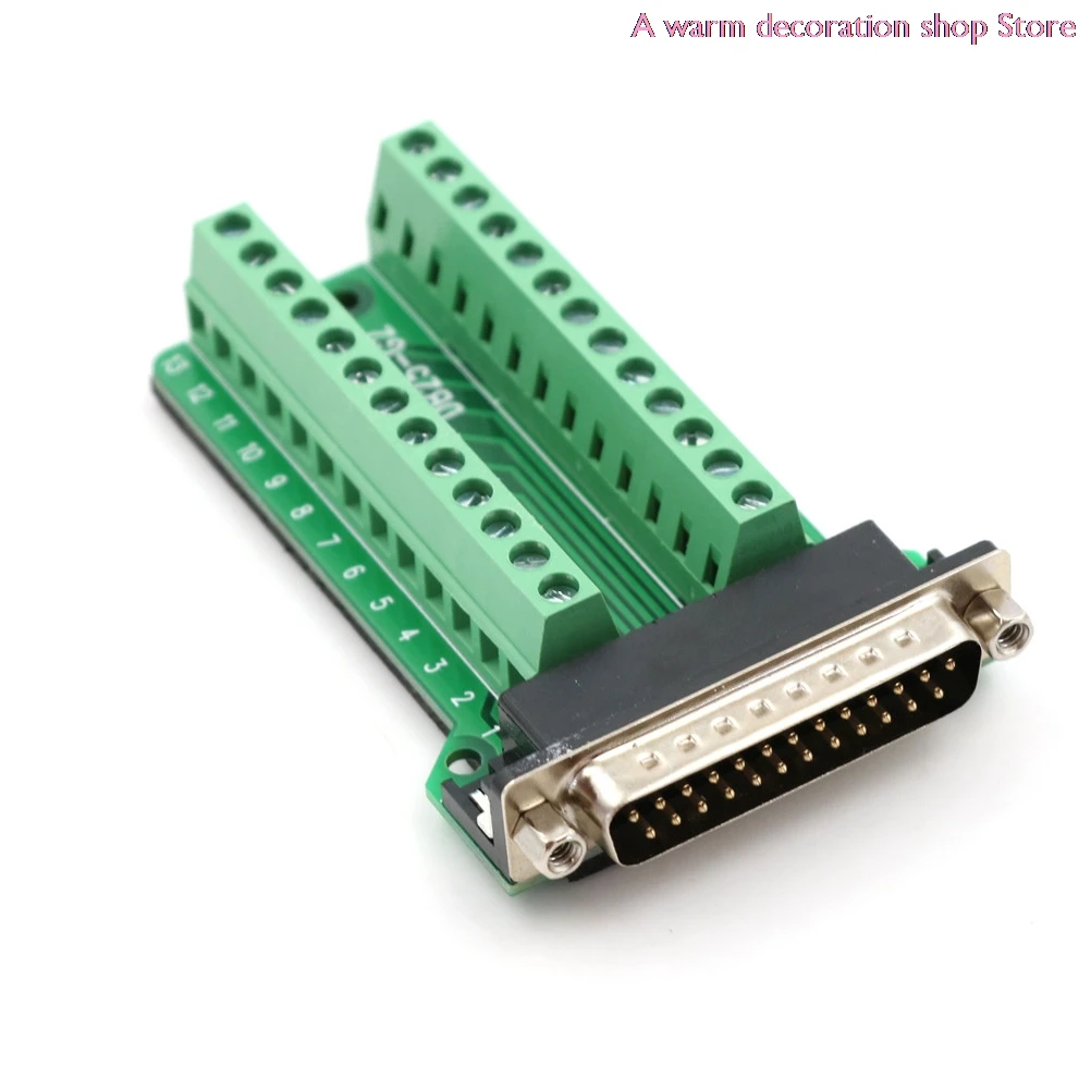 

1PCS DB25 Male 25Pin Plug Breakout PCB Board 2 Row Terminals Connectors