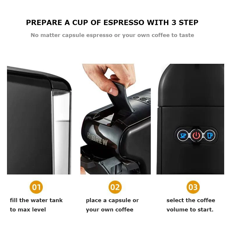 HiBREW 3-в-1 мульти-Функция эспрессо-кофемашина; кофеварка, кофе эспрессо, combinacapsule Капсульная кофемашина