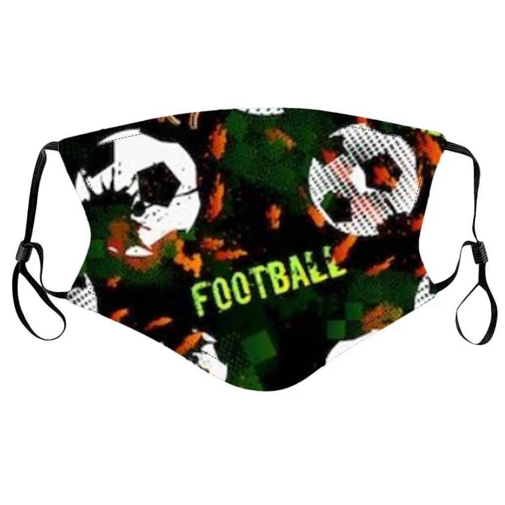

10pcs Children's Adjustable Windproof Reusable Ball Printed Mask Adjustable Washable Reusable Breathable Fabric facial Antiviral