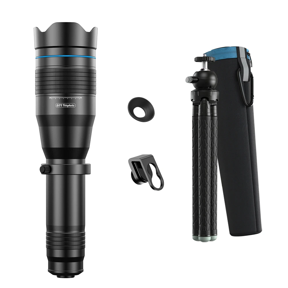 

APEXEL APL-JS60XJJ09 Metal 60X HD Phone Telephoto Zoom Lens Kit Monocular Telescope with Mini Extendable Tripod Eye Cup Clip