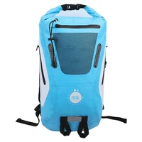 waterproof dry backpack roll top dry bag with shoulder straps 3 outer pockets for kayaking rafting boating swimming camping