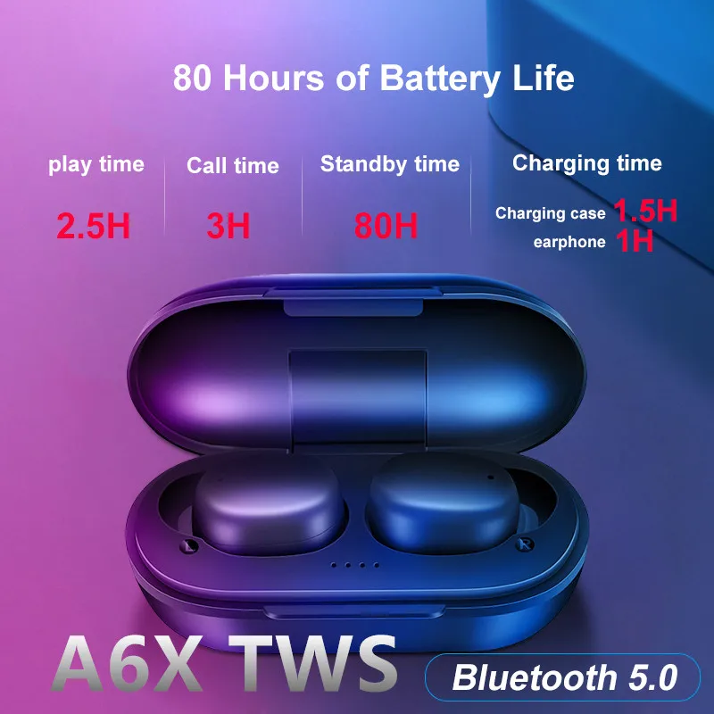 A6X HD стерео наушники вкладыши TWS Bluetooth сенсорный Управление спортивные