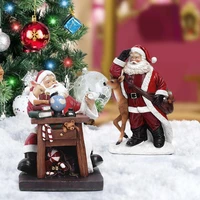 christmas table decor christmas resin santa claus figurines holiday santa claus statue santa claus decoration suitable for i