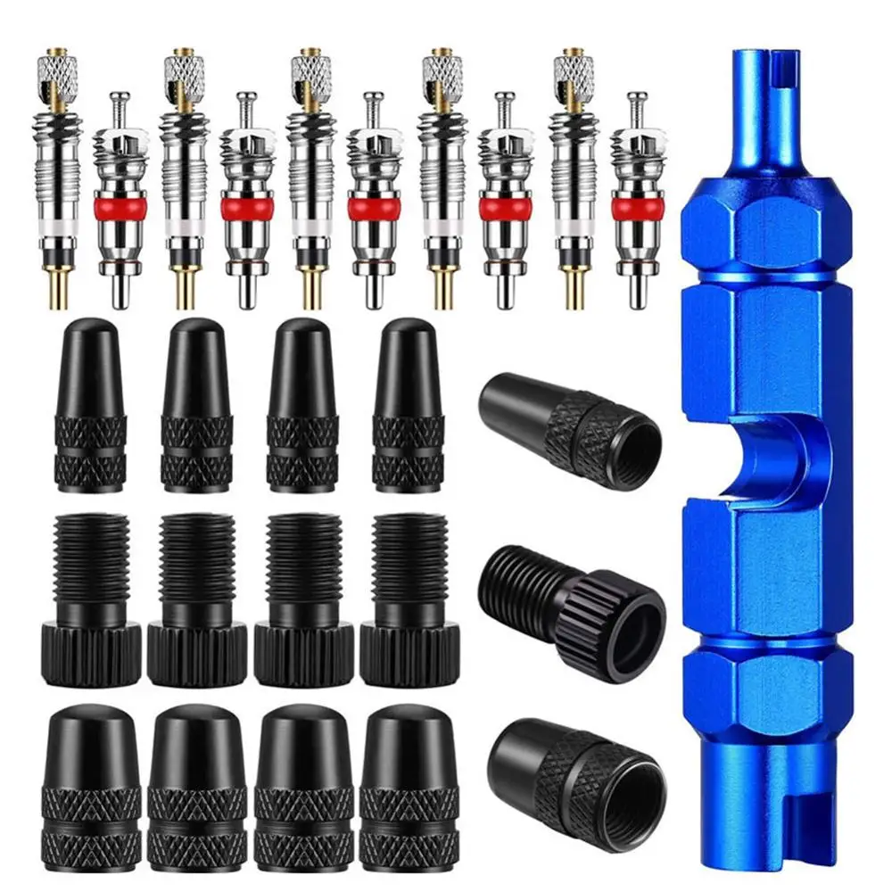 

Bike Bicycle Tools Valve Core Tool Set Of 26 American And French Valve Core Adapter Valve Cap Bicycle Pump Accessories