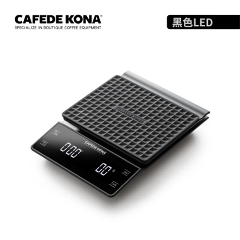 CAFEDE KONA электронный Кофе весы кг/3 кг/0 1 г точность светодиодный цифровой Кухня
