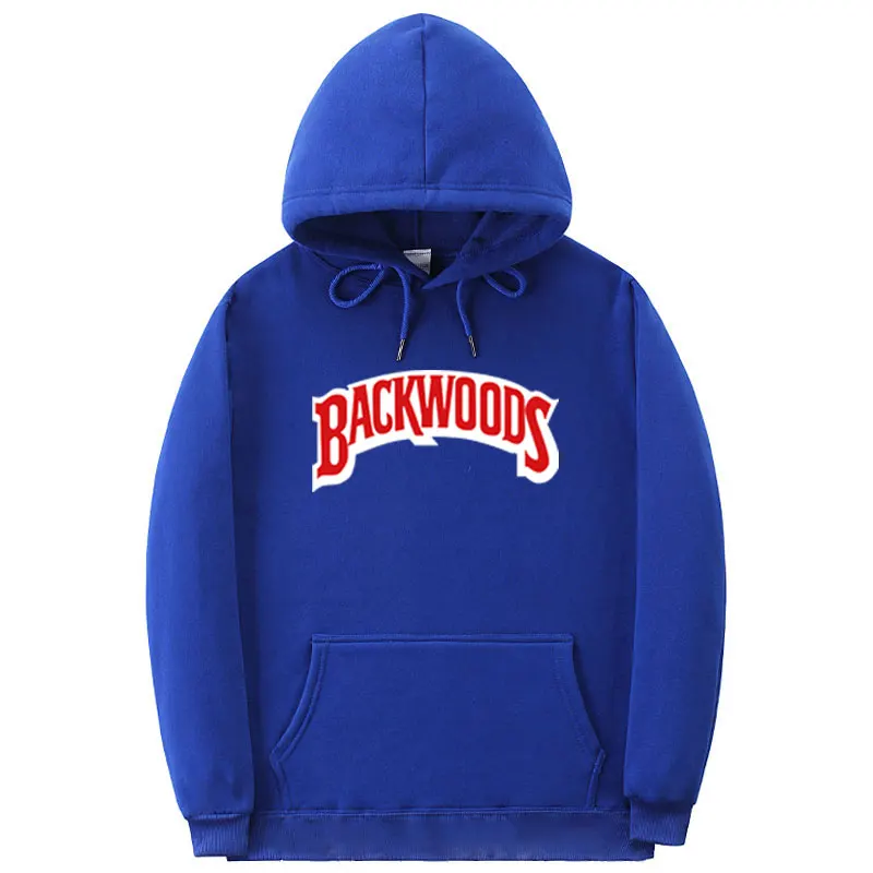 Blue Винты манжеты на резинке толстовки уличная Backwoods Толстовка мужская мода Осень Зима хип хоп Толстовка Пуловер - Цвет: Blue