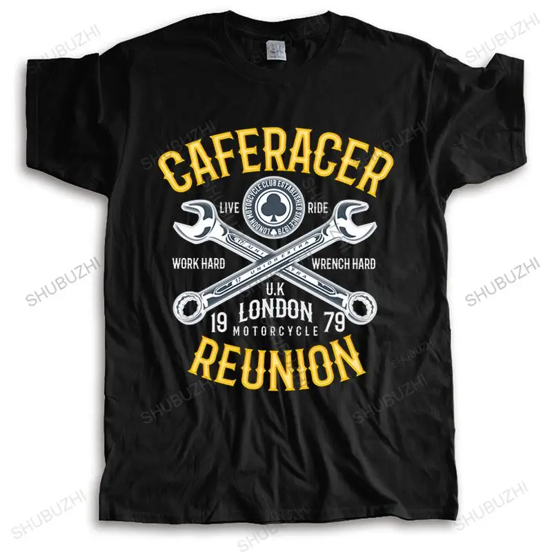 

many summer crew neck cotton t-shirts short sleeve black tees Caferacer Reunion Motorcycle Club new arrived mens brand teeshirt