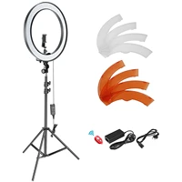 neewer 18 inch outer dimmable led ring light lighting kit with light stand smartphone holder for camera photo studio youtube