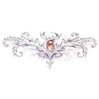 red diamond totem temporary tattoo stickers flower plant chest back fake tatoo makeup breast art for woman girl
