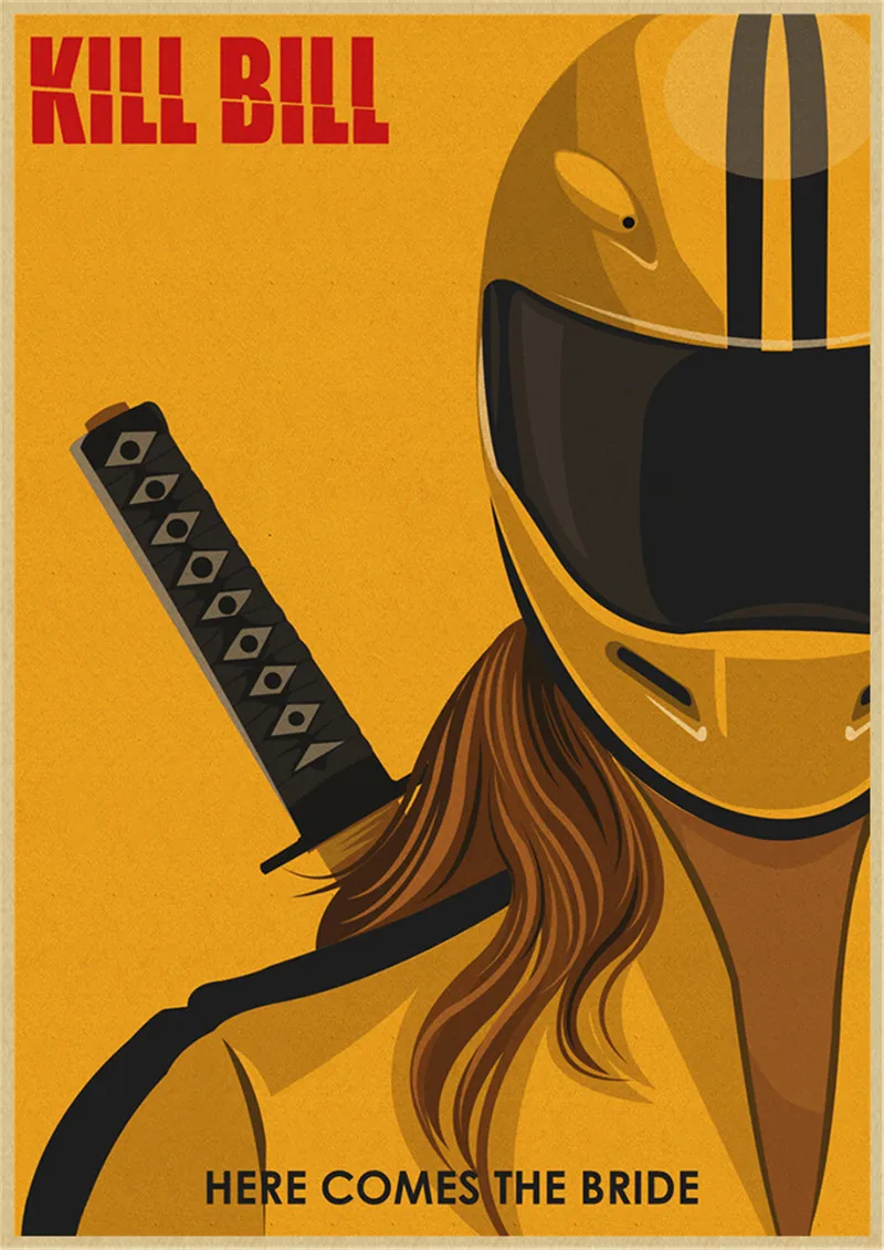 Классический ретро фильм Kill Bill Vol постер из крафт-бумаги для бара кафе гостиной