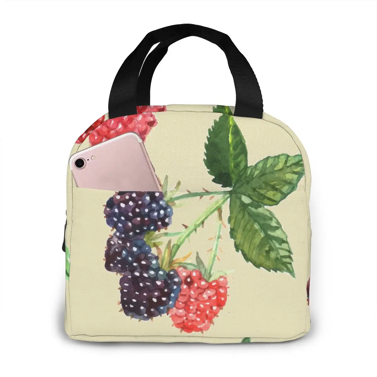 

Berry Strawberry Raspberry Currant Cooler Lunch Box Portable Insulated Lunch Bag Thermal Food Picnic Lunch Bags
