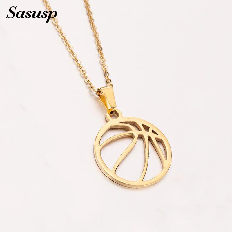 Sasusp ожерелья с волейбольным мотивом из нержавеющей стали для женщин и мужчин Collier