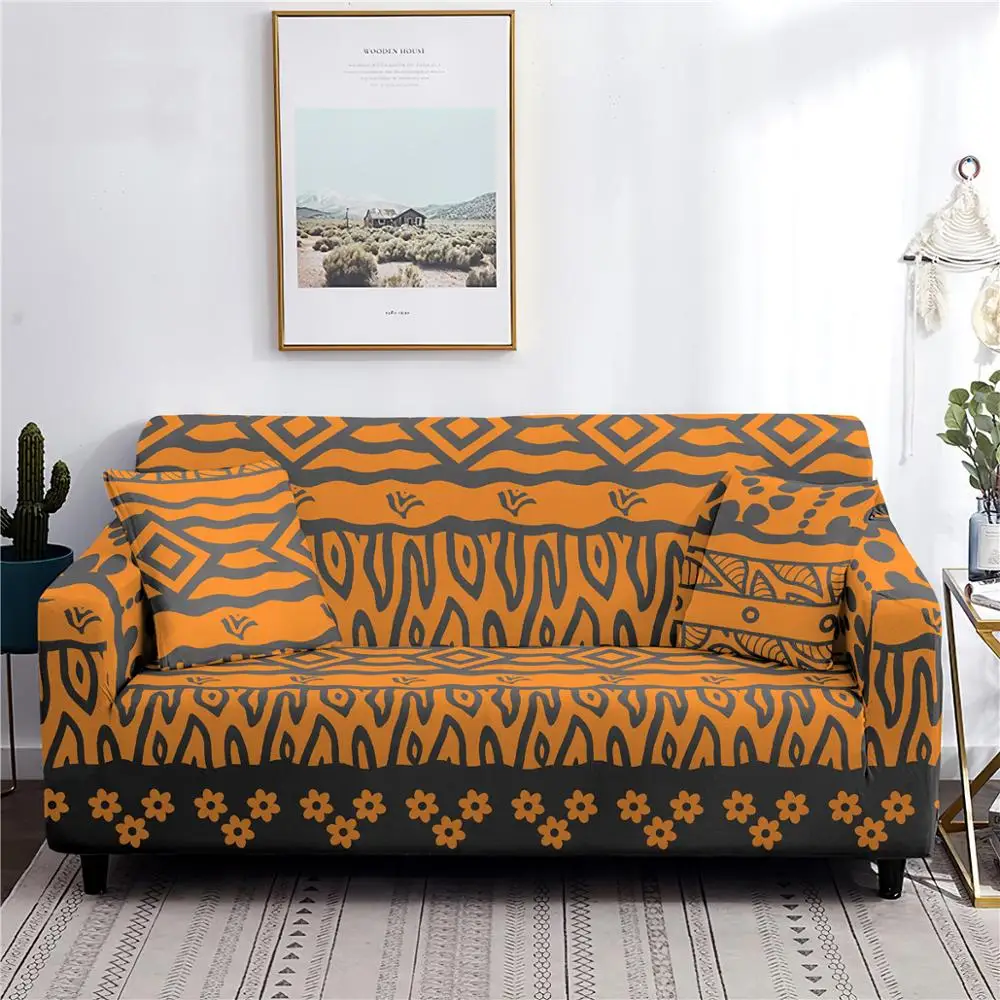 Retro Ethnic Stripes Sofa Cover Elastic Non-slip Furniture Protector Decor Couch Slipcovers 1/2/3/4 Seater | Дом и сад