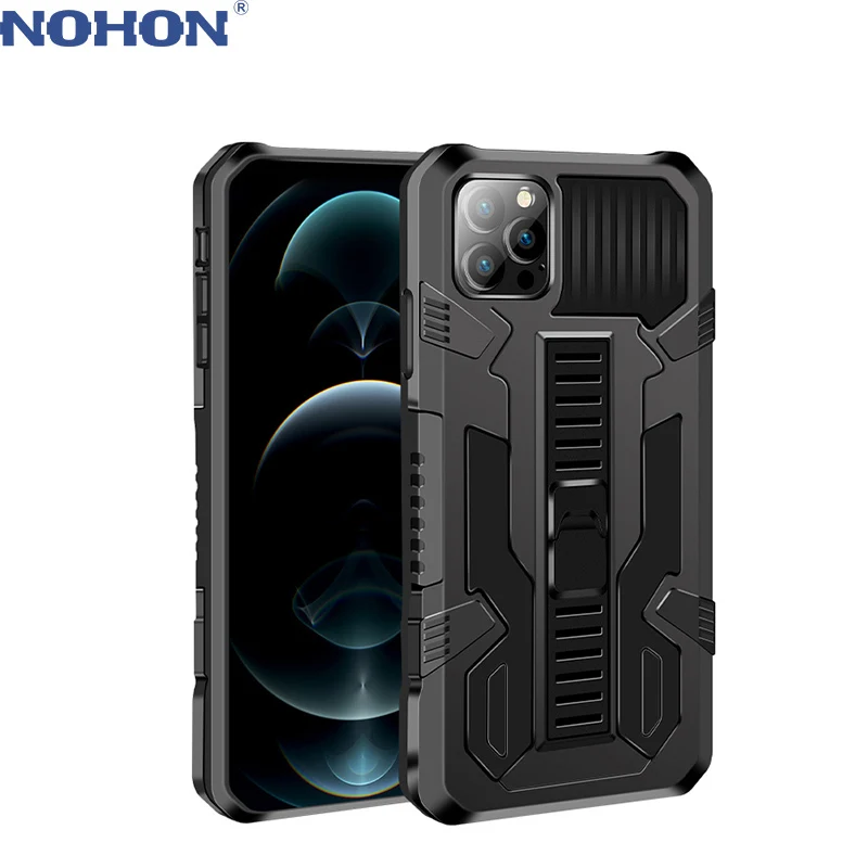 

Nohon Armor Phone Case For iPhone 11 Shockproof Shell For iPhone 11 12 Pro Max X XR XS Max 7 8 Plus Cover Funda Bracket Holder