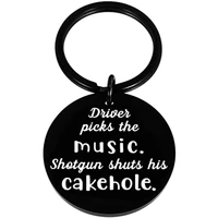 funny supernatural keychain driver picks the music shotgun shuts his cakehole brother best friend driver car black key ring