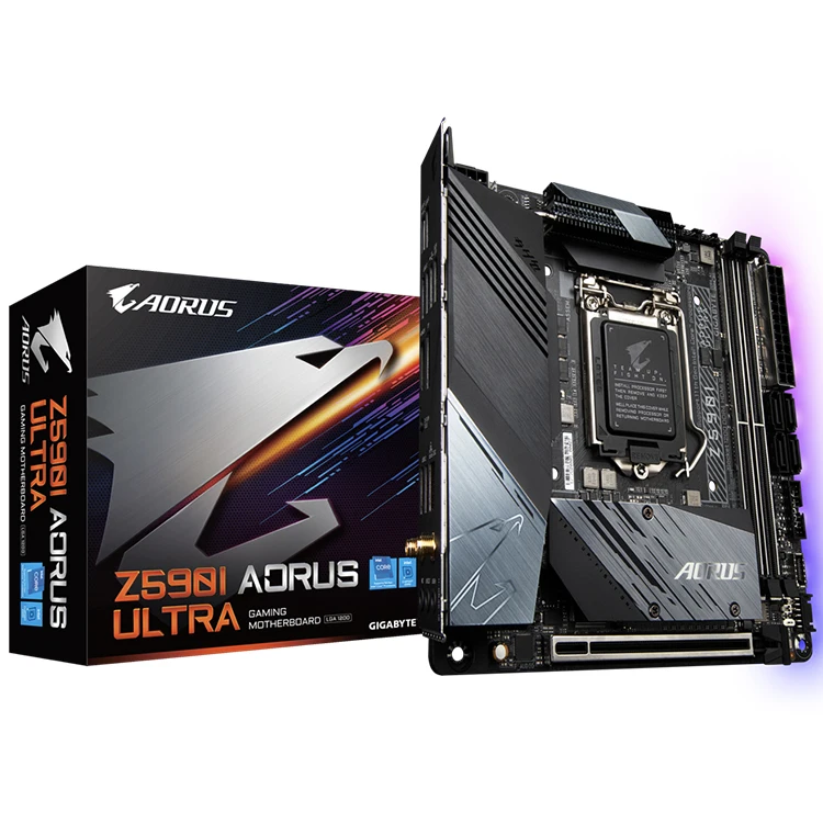 

GIGABYTE Intel Z590I AORUS ULTRA Motherboard with DDR4 128 GB LGA 1200 Support 11th and 10th Intel Core CPU