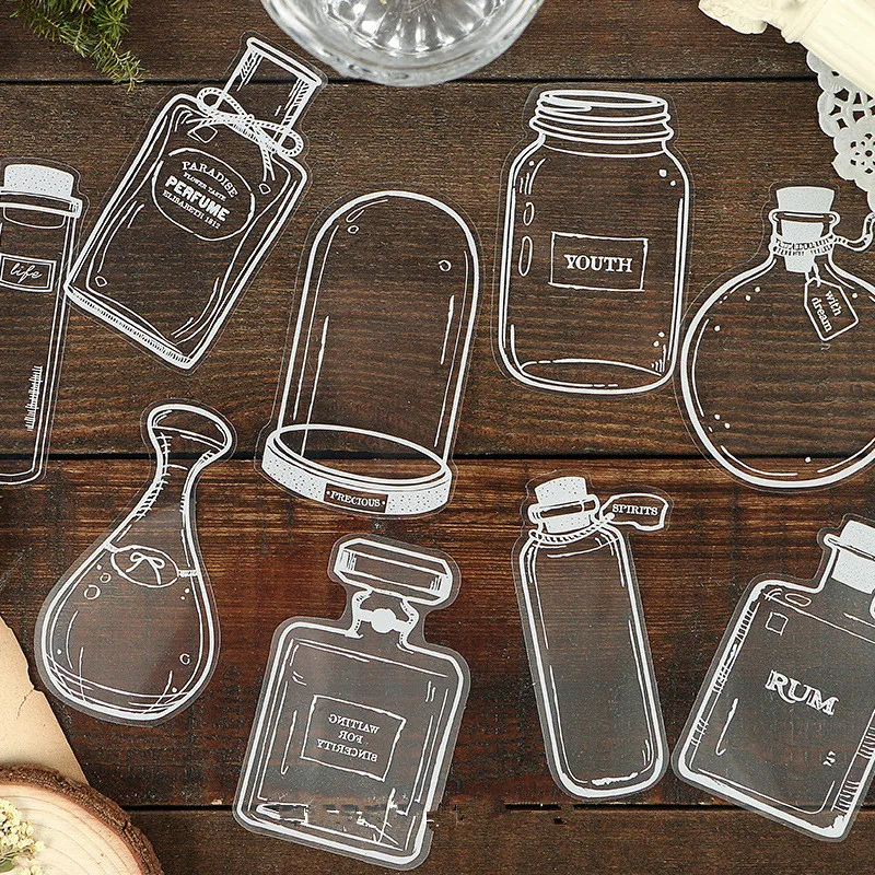 30 pcs/set Lovely Perfume Glass bottles DIY Diary Sticker Label Scrapbooking Handbook Decoration Kawaii Stickers | Канцтовары для