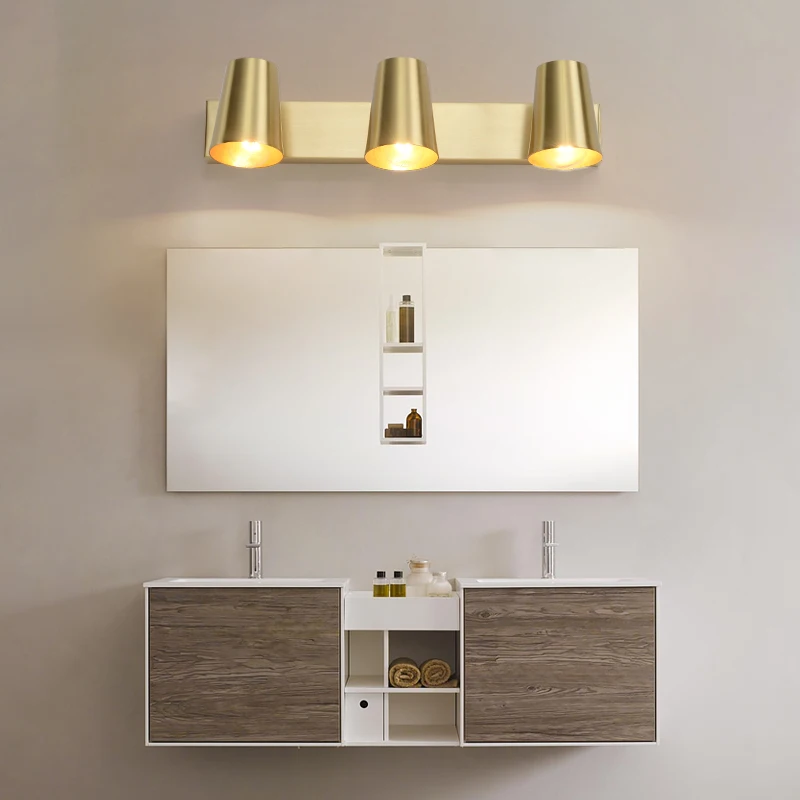 Modern Led Gold Mirror Light E27 Bulbs Wall Mounted Industrial Lamp Bathroom Waterproof | Лампы и освещение
