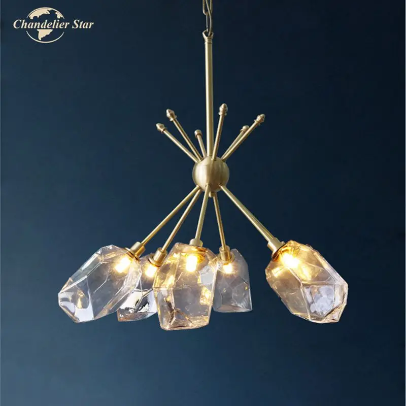 Luxury LED Chandeliers Lighting Modern Copper Crystal Flowers Pendant Hanging Lamps Bedroom Living Room Lights Fixture | Лампы и