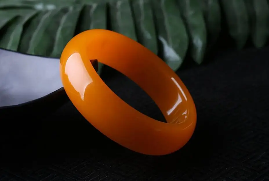 

LETSFUN Fine Jewelry China's Beautiful Yellow Jade Handmade Bracelet, The Woman's Best Gift 56mm-62mm Free Shipping