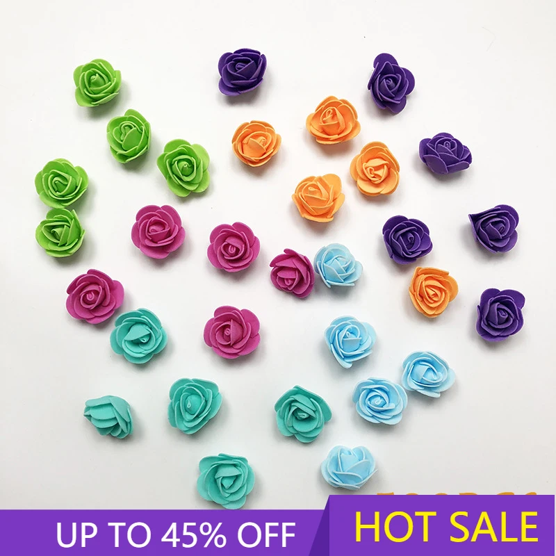 

500pcs 3cm PE mini artificial flowers for home wedding decor accessories fake foma scrapbooking Bubble bears Decorative flower