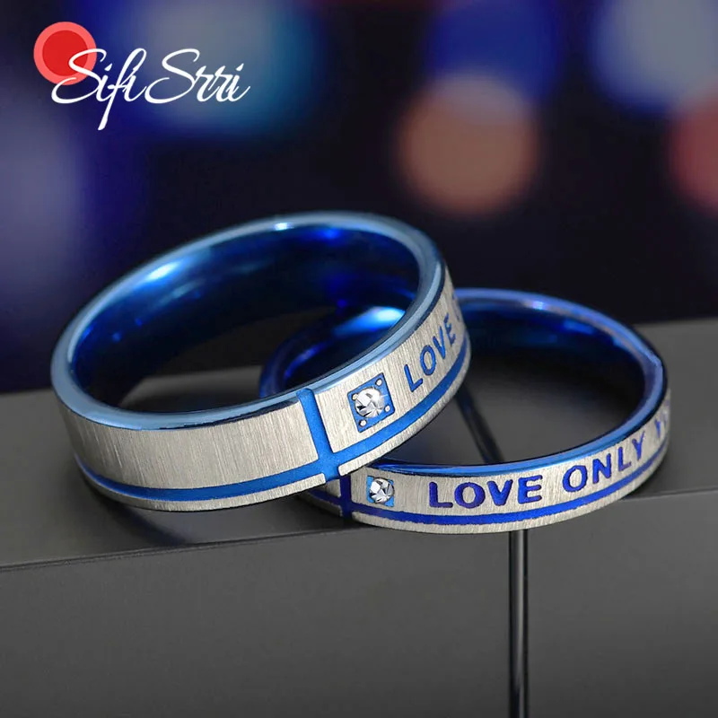 Кольца из нержавеющей стали с фианитом для влюбленных пар|Обручальные кольца| |