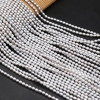 high quality natural freshwater pearl gray flat beads ladies necklace diy jewelry bracelet gift making wholesale size 3 4mm