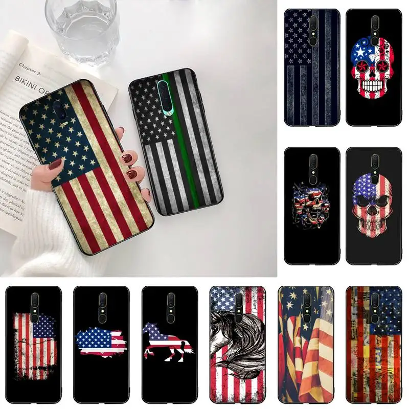 

KPUSAGRT America USA Flag Phone Case For Oppo A5 A9 2020 A5S Reno2 z Renoace 3pro Realme5Pro